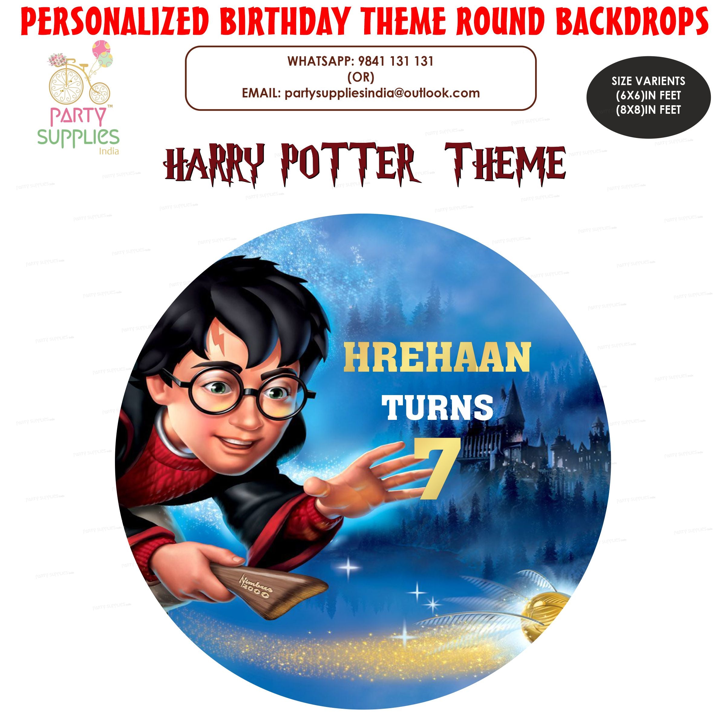 Harry Potter Theme Customized Round Backdrop  Kids birthday party – Party  Supplies India